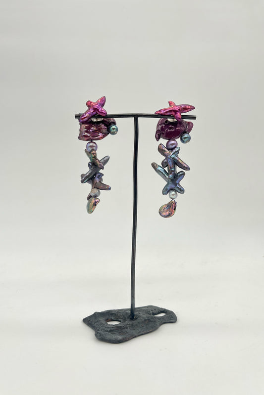Pendientes Reversibles Algae - Magenta